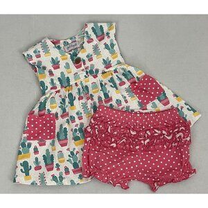 Boutique Girl August Sz 2 Cactus Dress & Matching Ruffle Shorts NWOT